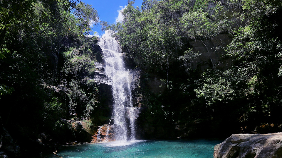 Cachoeira Santa Bárbara no kalunga comunidade